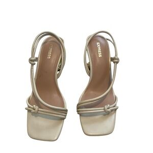 Express Women's Cream Strappy Heels